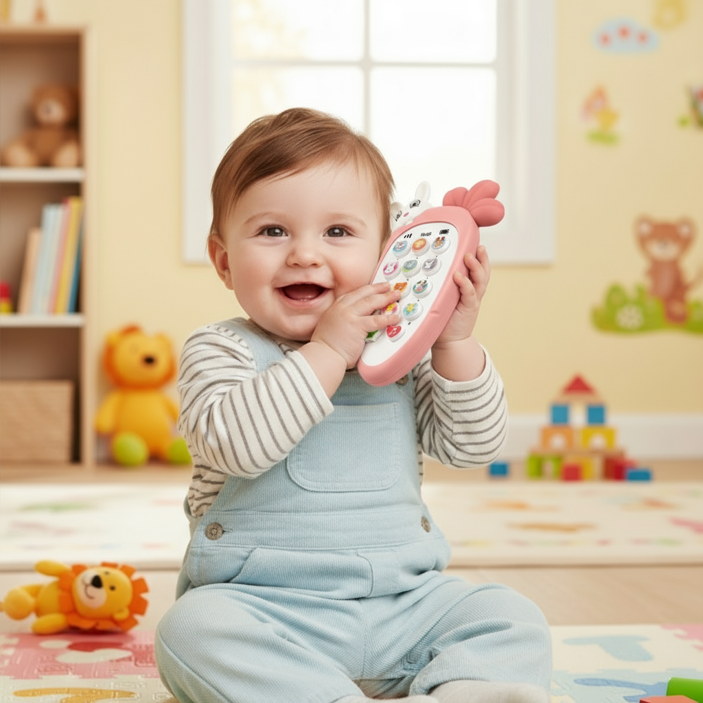 Baby Playing with Musical Phone Toy