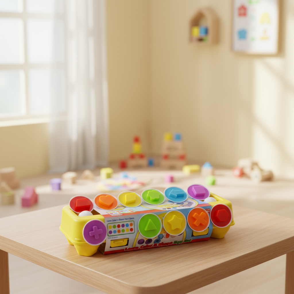 Number matching eggs with engaging background