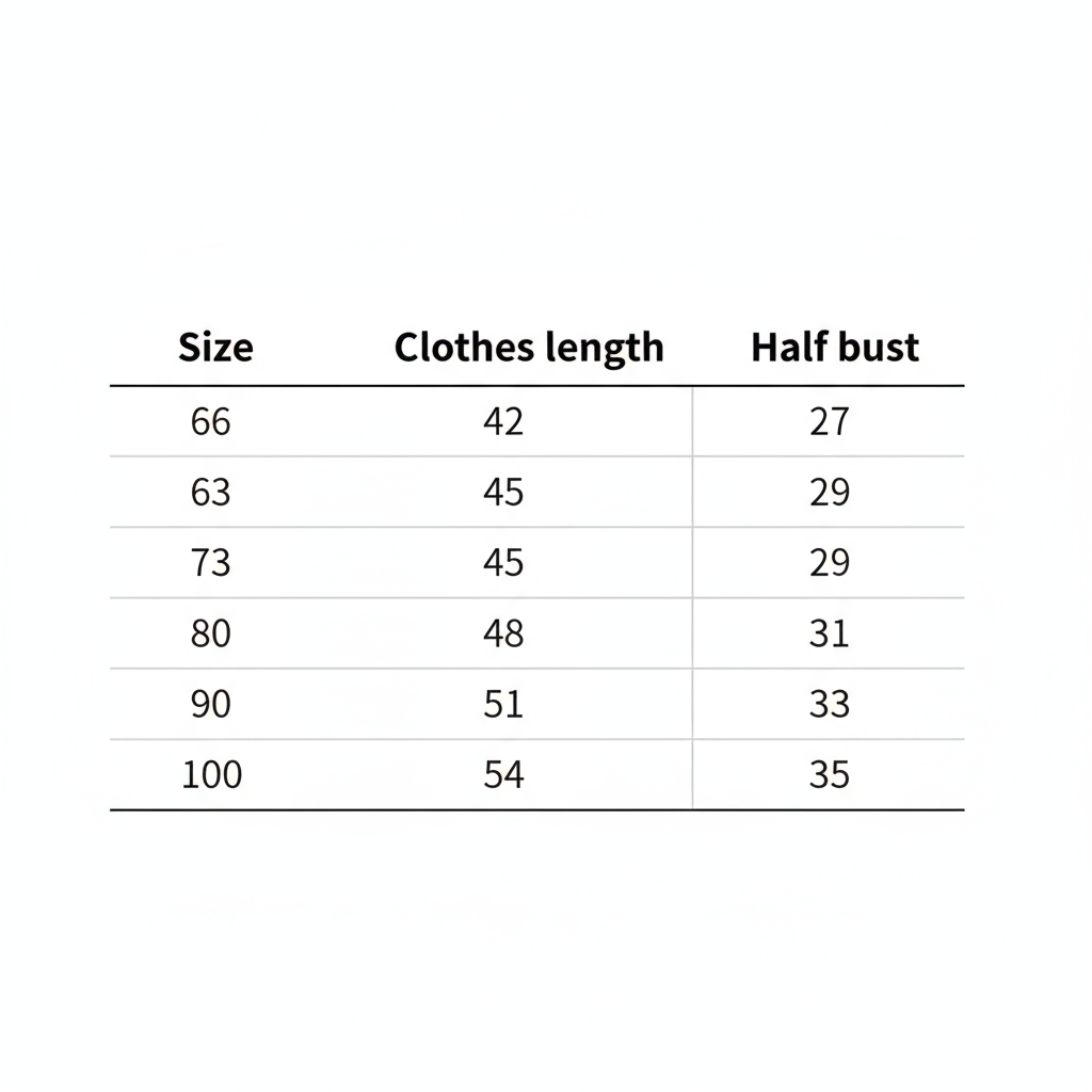 Professional Size Chart
