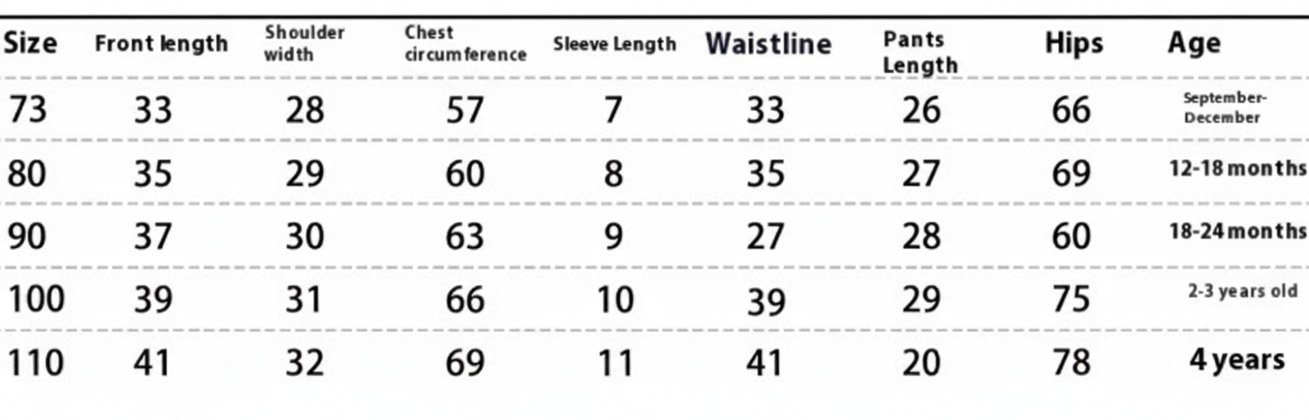 Professional Size Chart