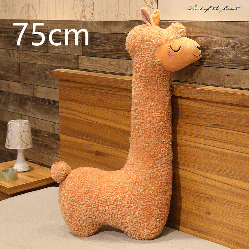 Alpaca plush pillow in cozy home setting perfect for kids and adults