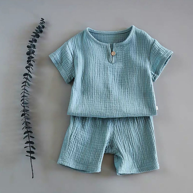 White baby casual outfit set with breathable cotton fabric for sensitive skin