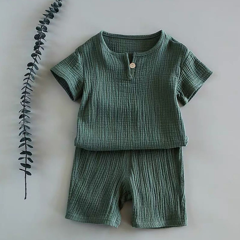 Baby wearing comfortable cotton summer outfit set for everyday wear