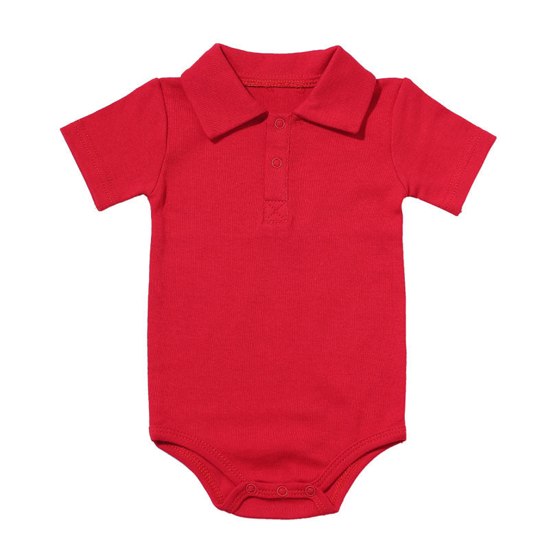 Classic baby bodysuit with polo collar - multiple colors
