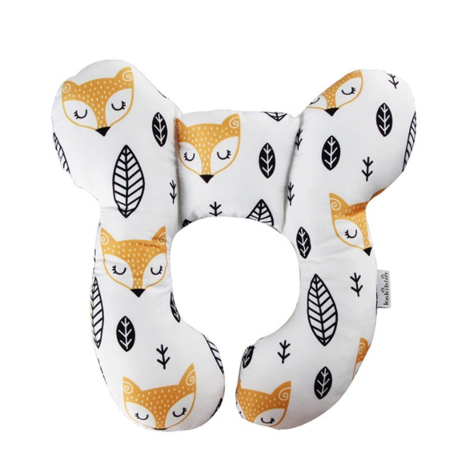 U-shaped pillow with fox pattern on a white background