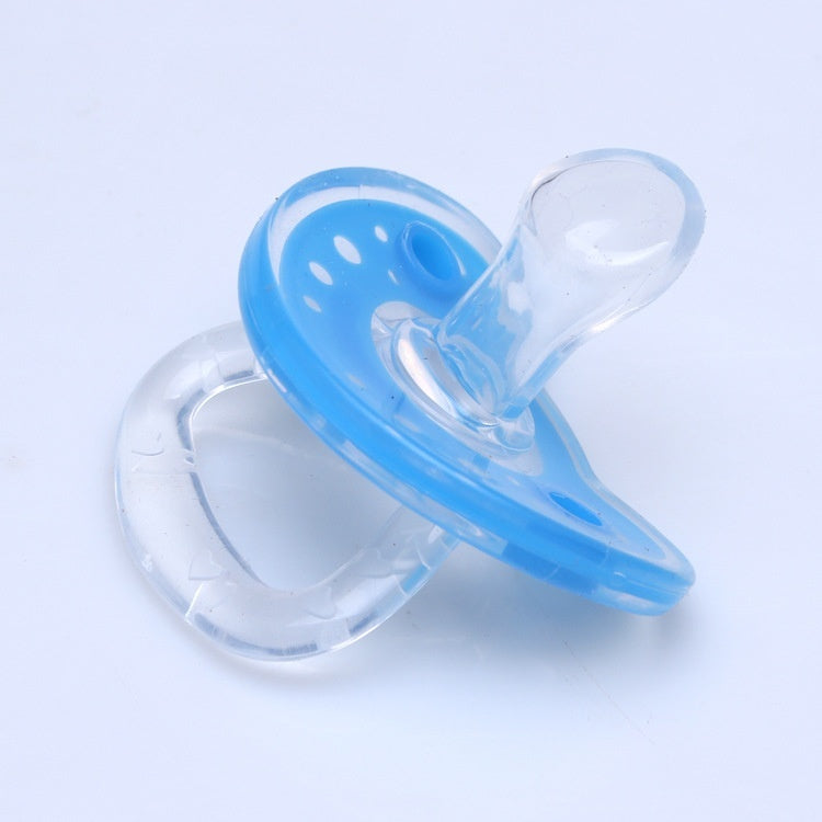 Blue and clear baby pacifier 