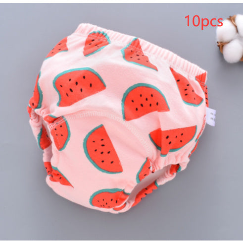 Baby diaper with watermelon pattern on a gray background