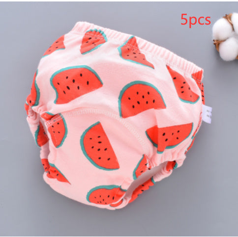 Baby diaper with watermelon pattern on a gray background