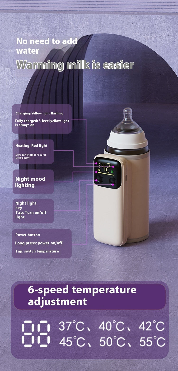 Electric bottle warmer with temperature control and universal fit for standard baby bottles