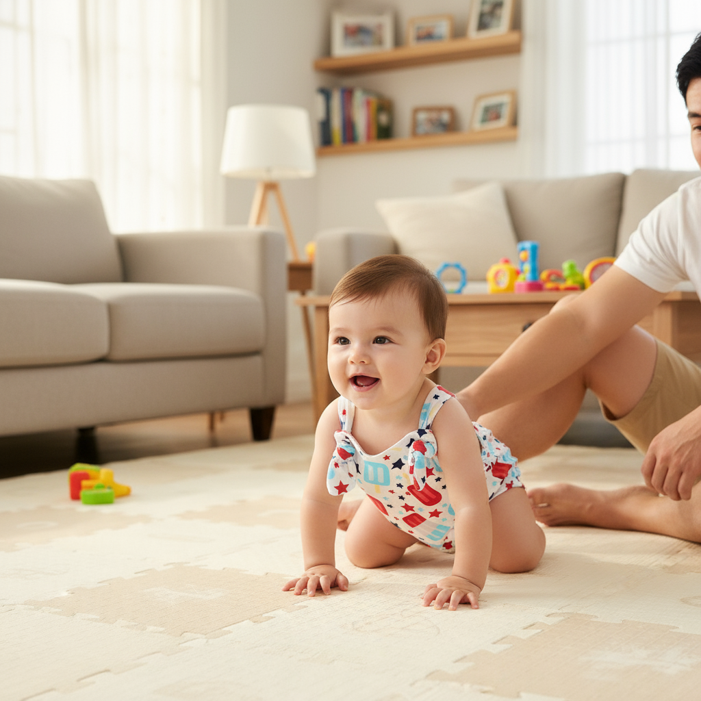 Baby Knotted Suspender Pants Lifestyle