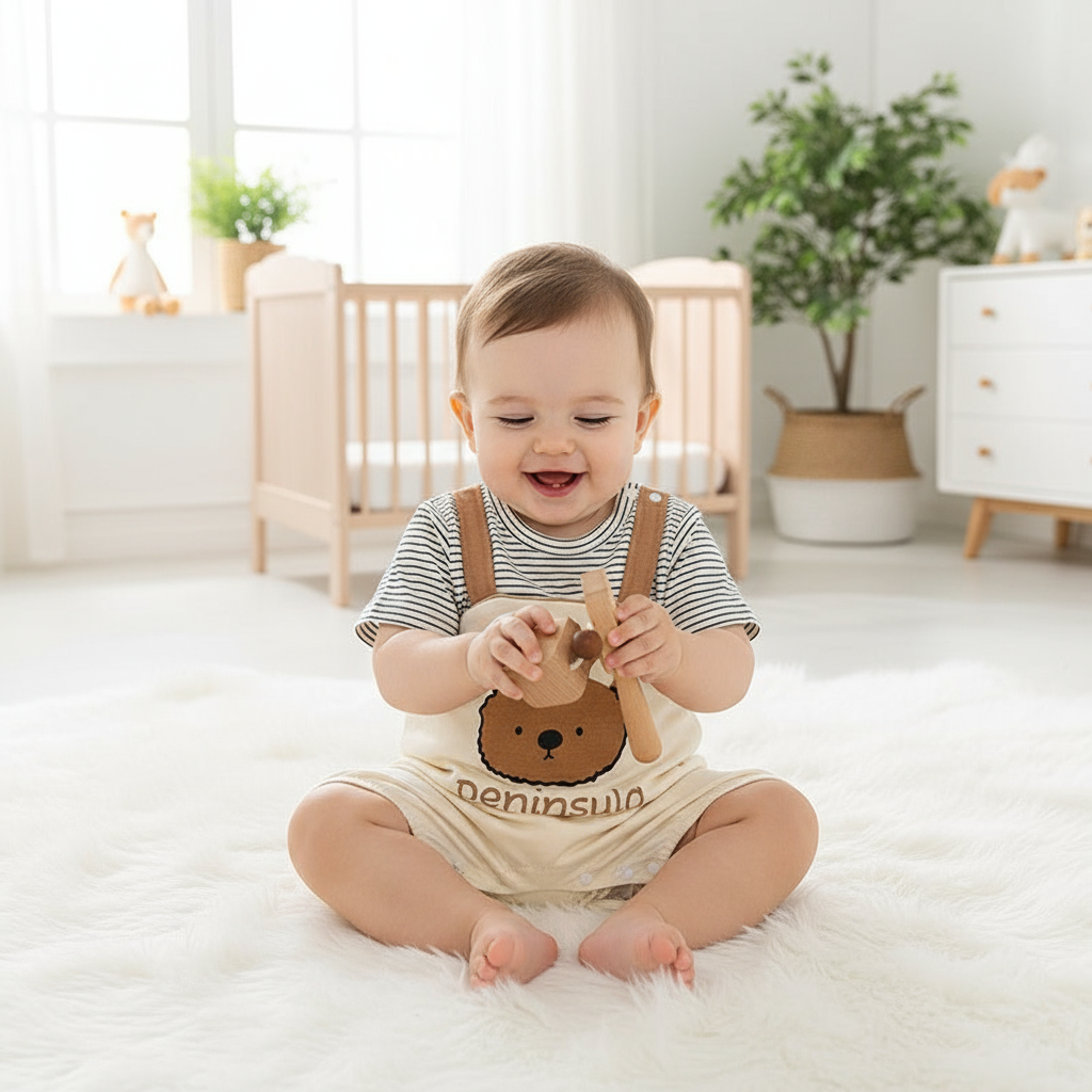 Baby Wearing Bear Print Romper