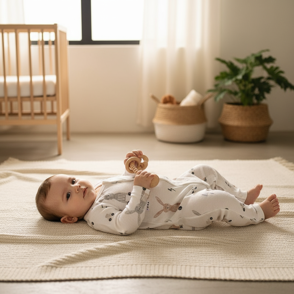 Bamboo Fiber Baby Romper Lifestyle