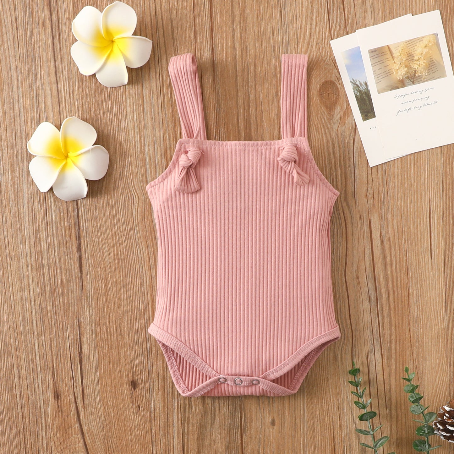 Breathable summer baby romper with straps - multiple color options