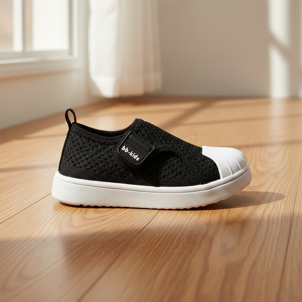 Black Mesh Shoe Side View