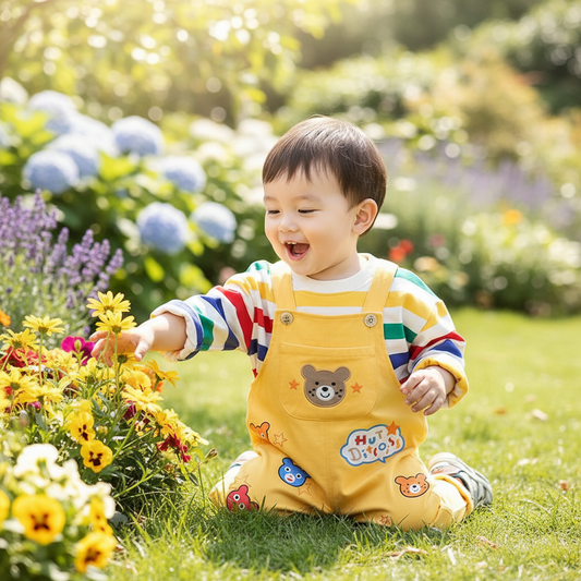 Boys Cotton Overalls Set Lifestyle