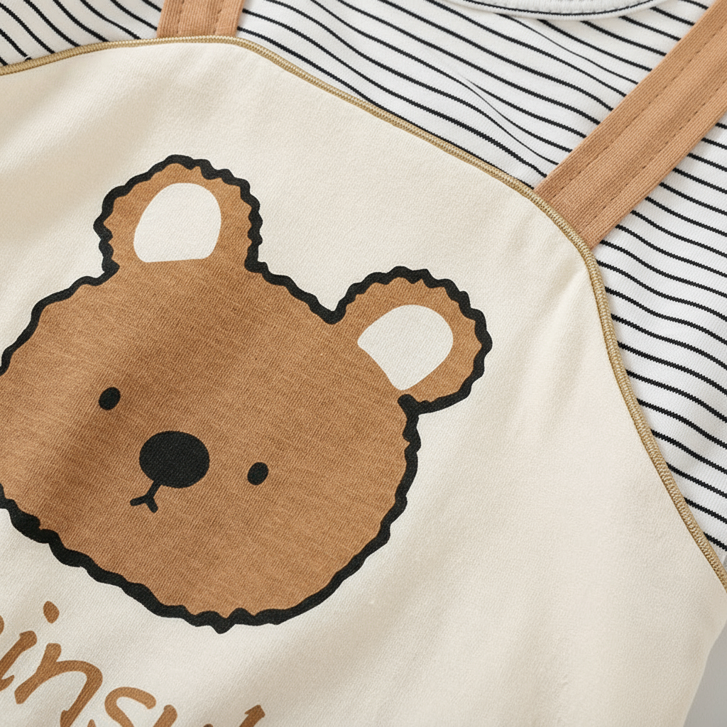 Close-Up of Bear Print and Fabric Detail