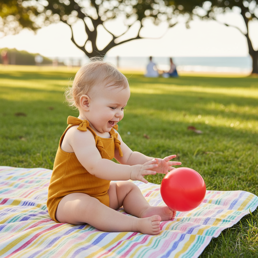 Cotton Baby Romper with Straps Lifestyle