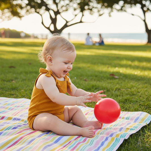 Cotton Baby Romper with Straps Lifestyle