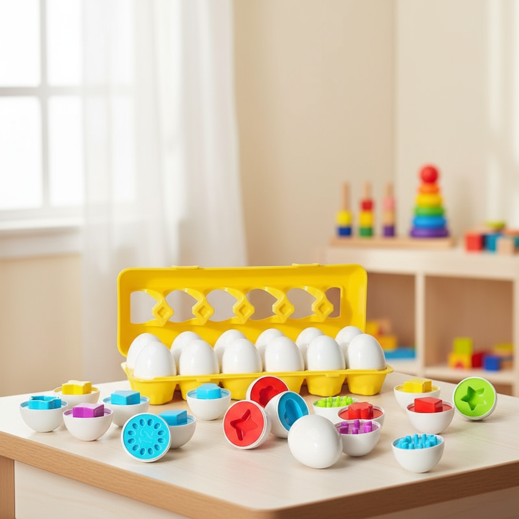 Educational Egg Matching Game with engaging background