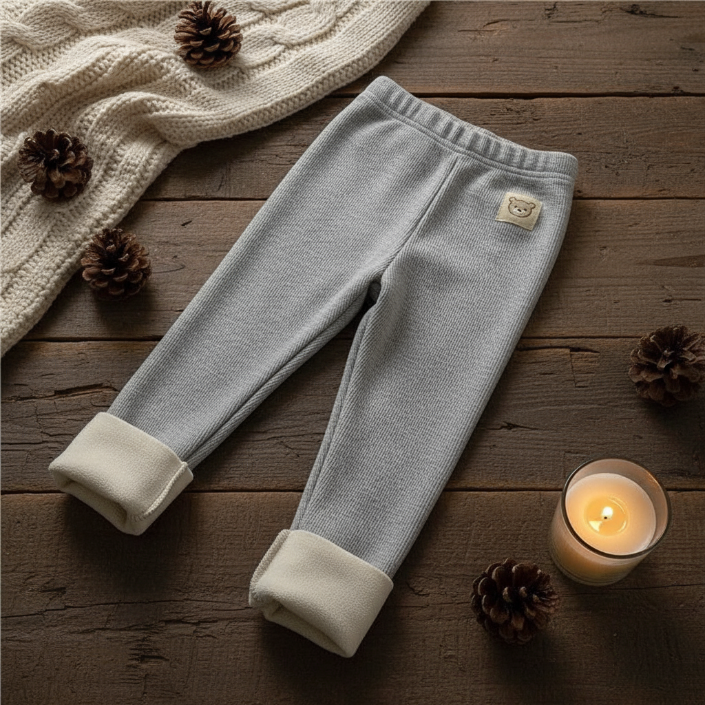 Fleece leggings with rustic winter styling
