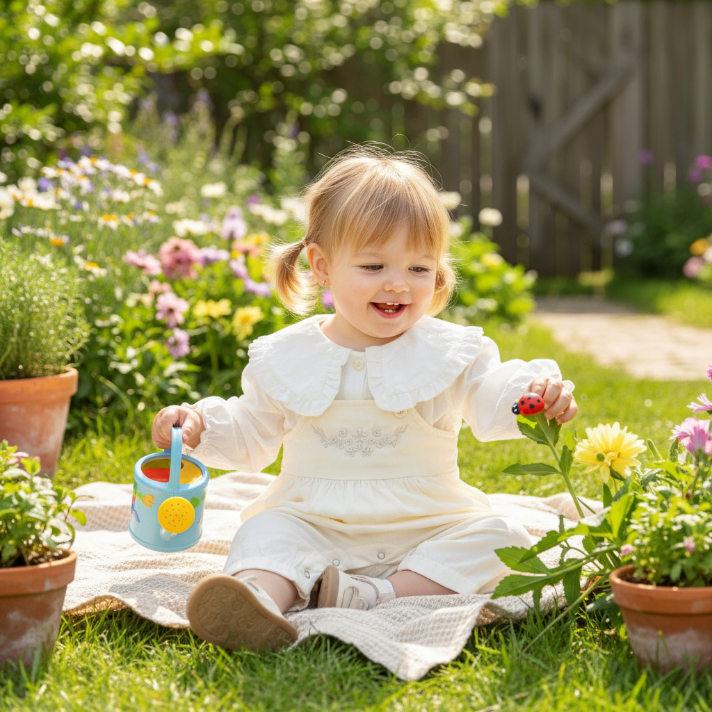 Girls' Adjustable Suspender Romper Lifestyle