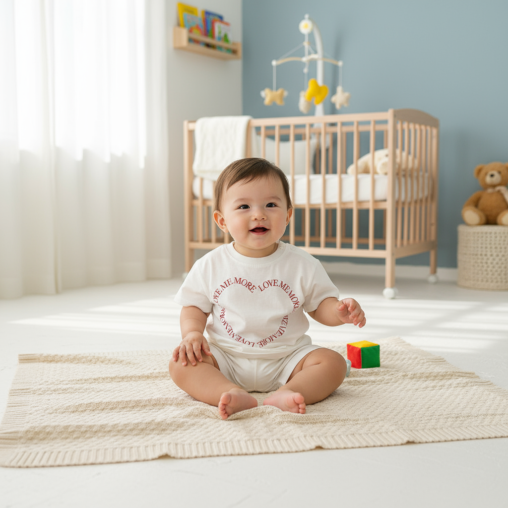 Heart Print Baby Outfit Set Lifestyle