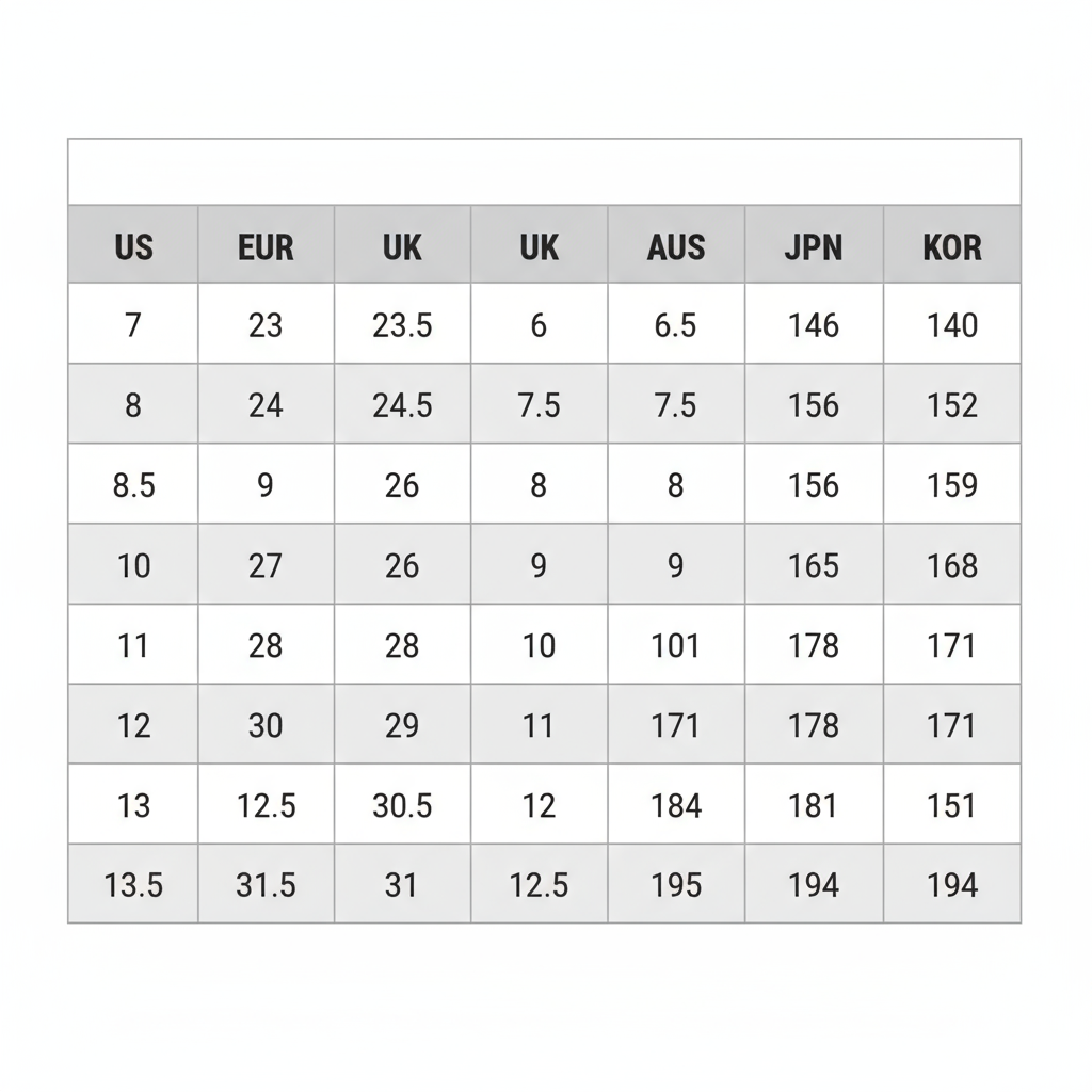 International Shoe Size Chart