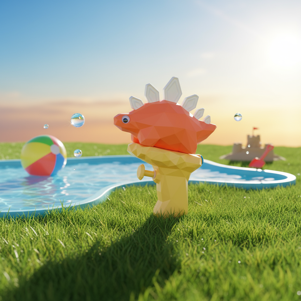 Orange stegosaurus water blaster toy