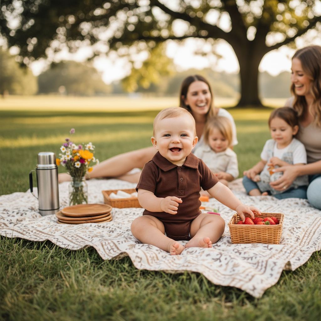 Polo-Style Baby Bodysuit Lifestyle