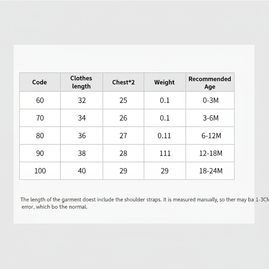Professional Size Chart
