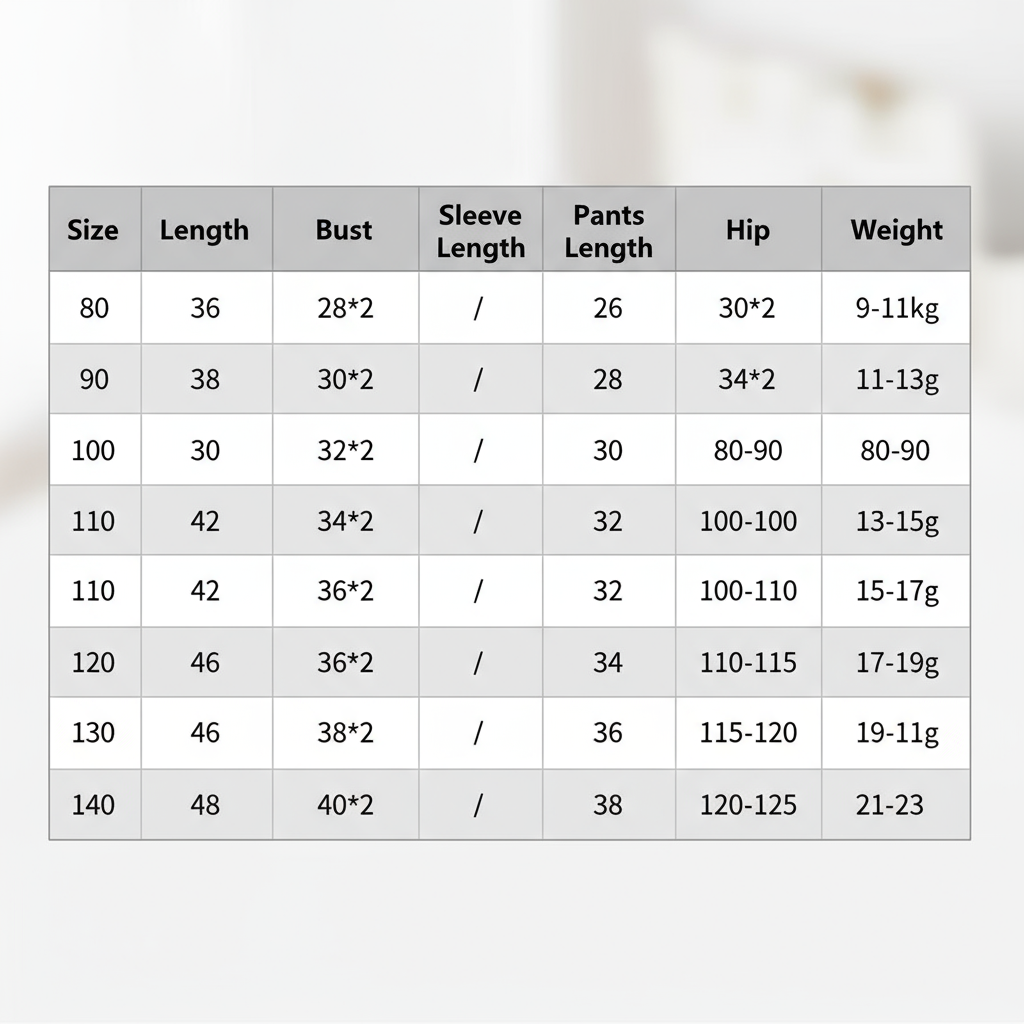 Professional Size Chart