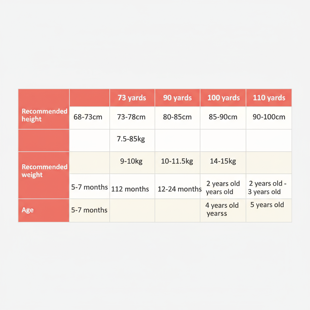 Size Chart with English Measurements